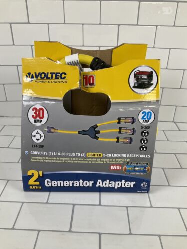 Voltec 2' Generator Adapter | Converts 1 L14-30 to 3 5-20h Locking Receptacles (6922783162551)